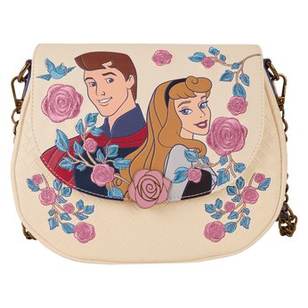 Sleeping Beauty Princess Aurora & Prince Phillip Floral Crossbody Bag, Image 1