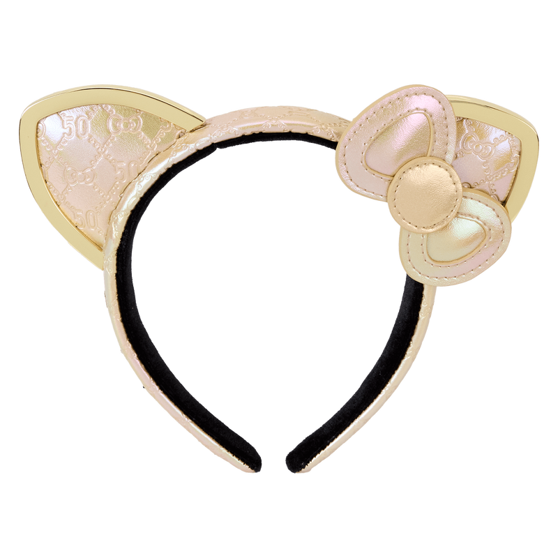 Sanrio Hello Kitty 50th Anniversary Metallic Gold Ear Headband, , hi-res view 1
