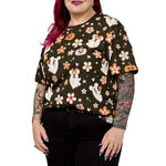 Mickey & Minnie Floral Ghost All-Over Print Unisex Tee, , hi-res view 1