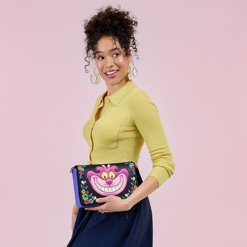 Alice in Wonderland Cheshire Cat Tugley Wood Crossbody Bag LFlifestyle2 view 3