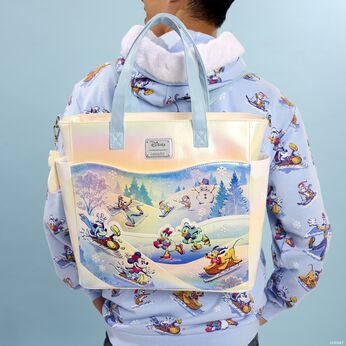 Mickey & Friends Winter Wonderland Scene Convertible Backpack & Tote Bag, Image 2