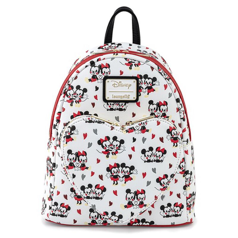Disney Mickey & Minnie Mouse Love Heart AOP Mini Backpack, , hi-res view 1