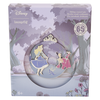 Sleeping Beauty 65th Anniversary Floral Scene 3" Collector Box Sliding Pin, Image 1
