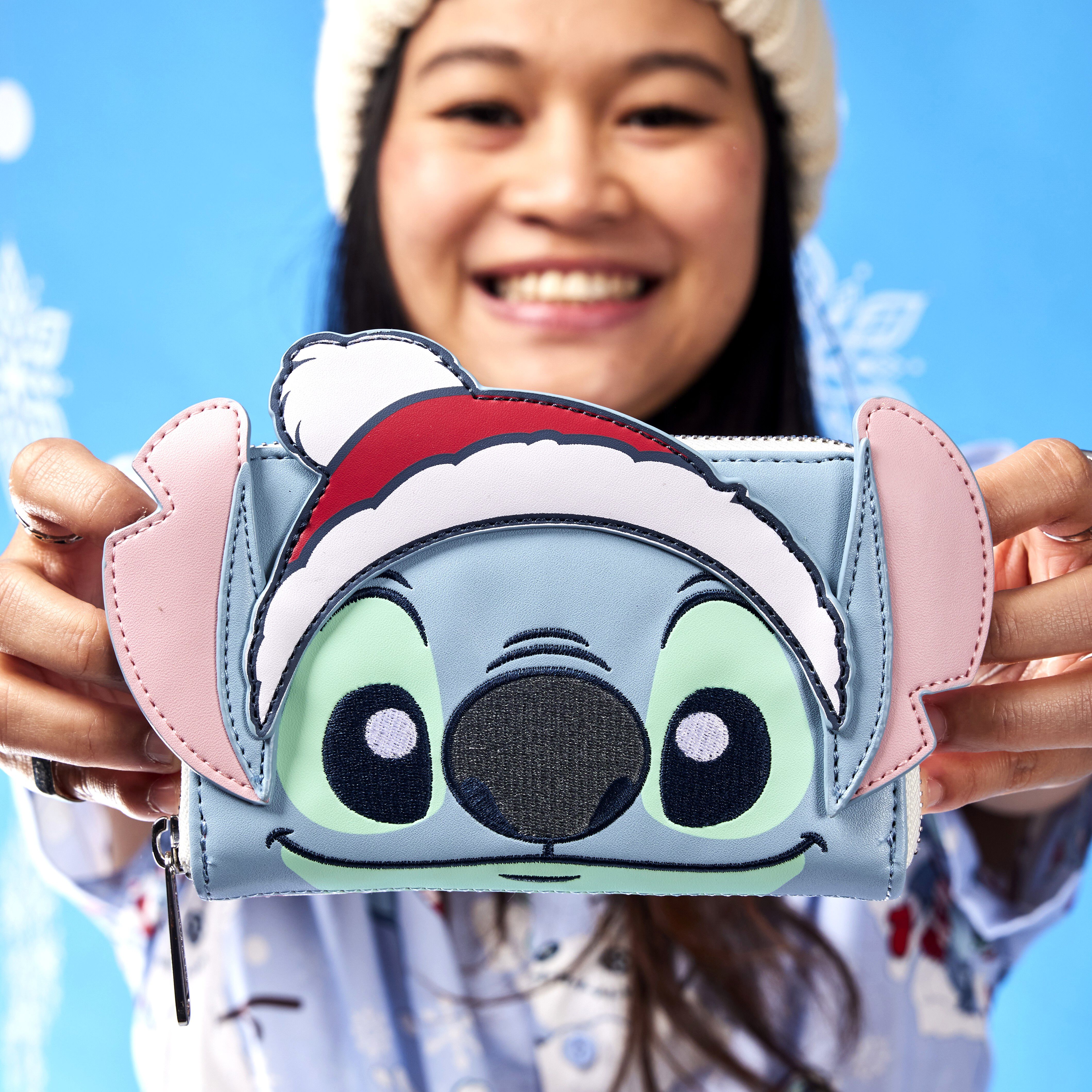 Buy Stitch Holiday Glitter Zip Around Wallet at Loungefly