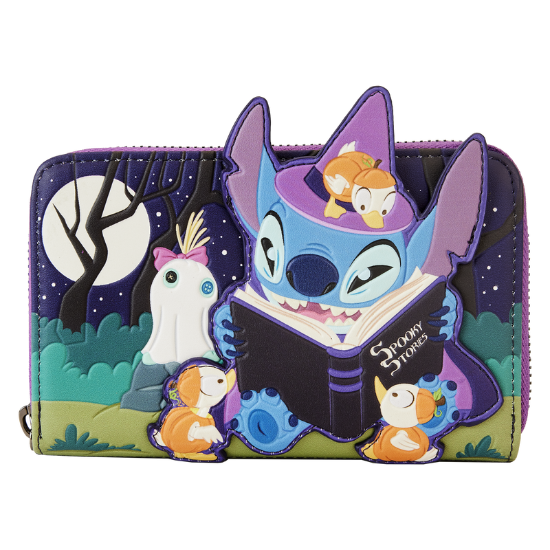 Stitch Exclusive Spooky Stories Halloween Glow Zip Around Wallet, , hi-res view 1