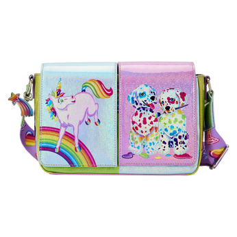 Lisa Frank Holographic Glitter Color Block Crossbody Bag, Image 1