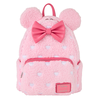 Minnie Mouse Exclusive Hearts Strawberry Scented Sherpa Mini Backpack, Image 1