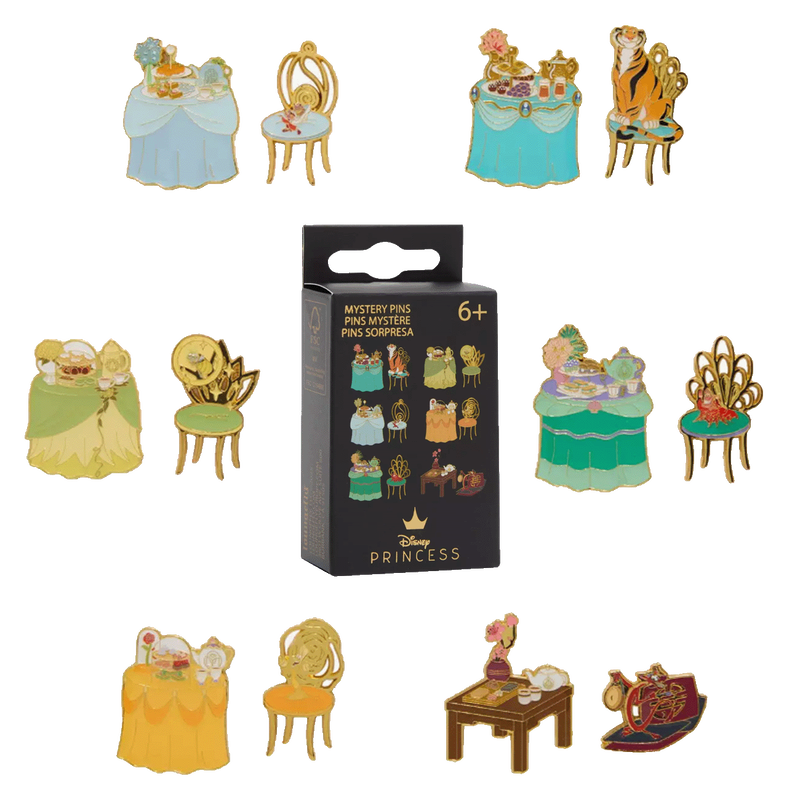 Disney Princess Tea Party Blind Box Enamel Pin Set, , hi-res view 1