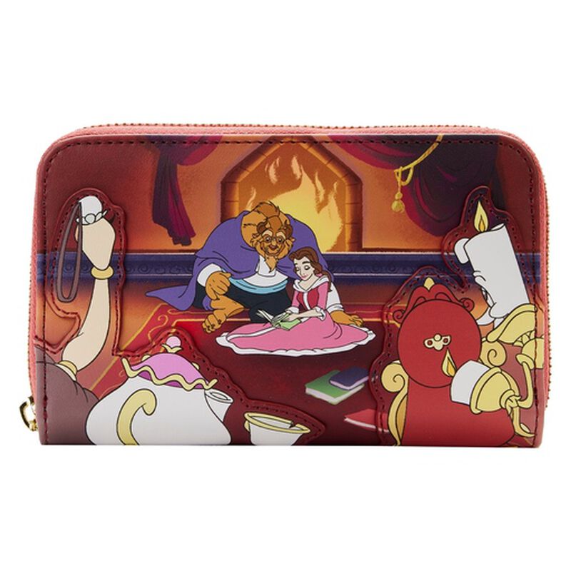 Beauty and the Beast Fireplace Scene Zip Around Wallet, , hi-res image number 1
