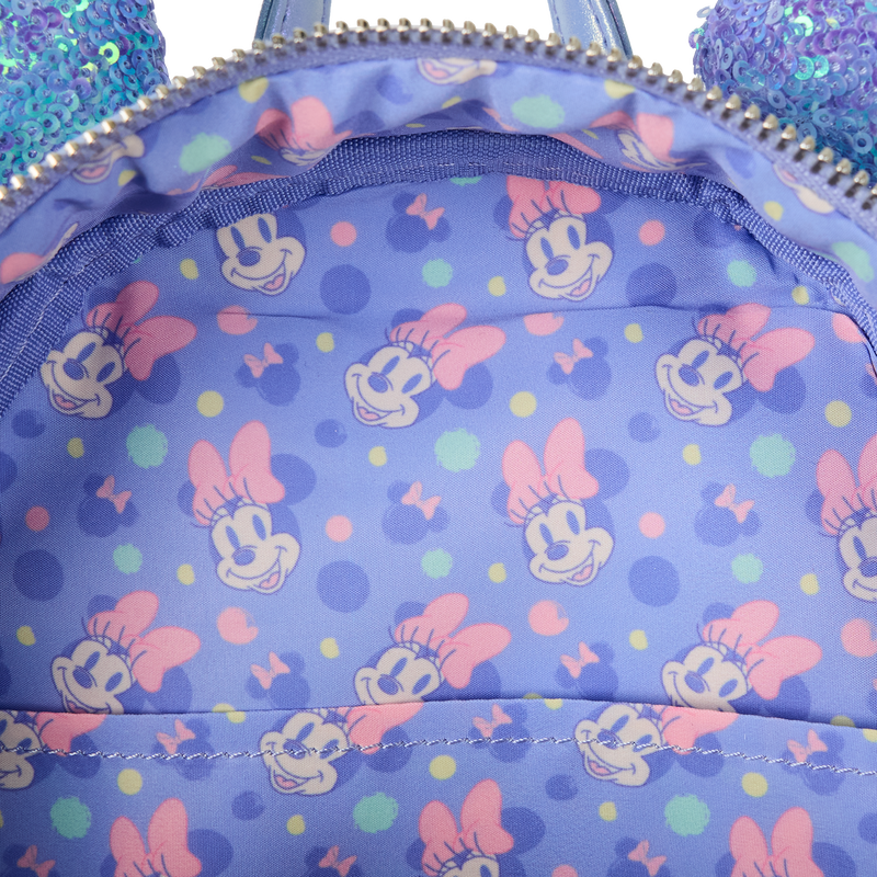 Minnie Mouse Exclusive Iridescent All-Over Print Sequin Ear Mini Backpack, , hi-res view 6