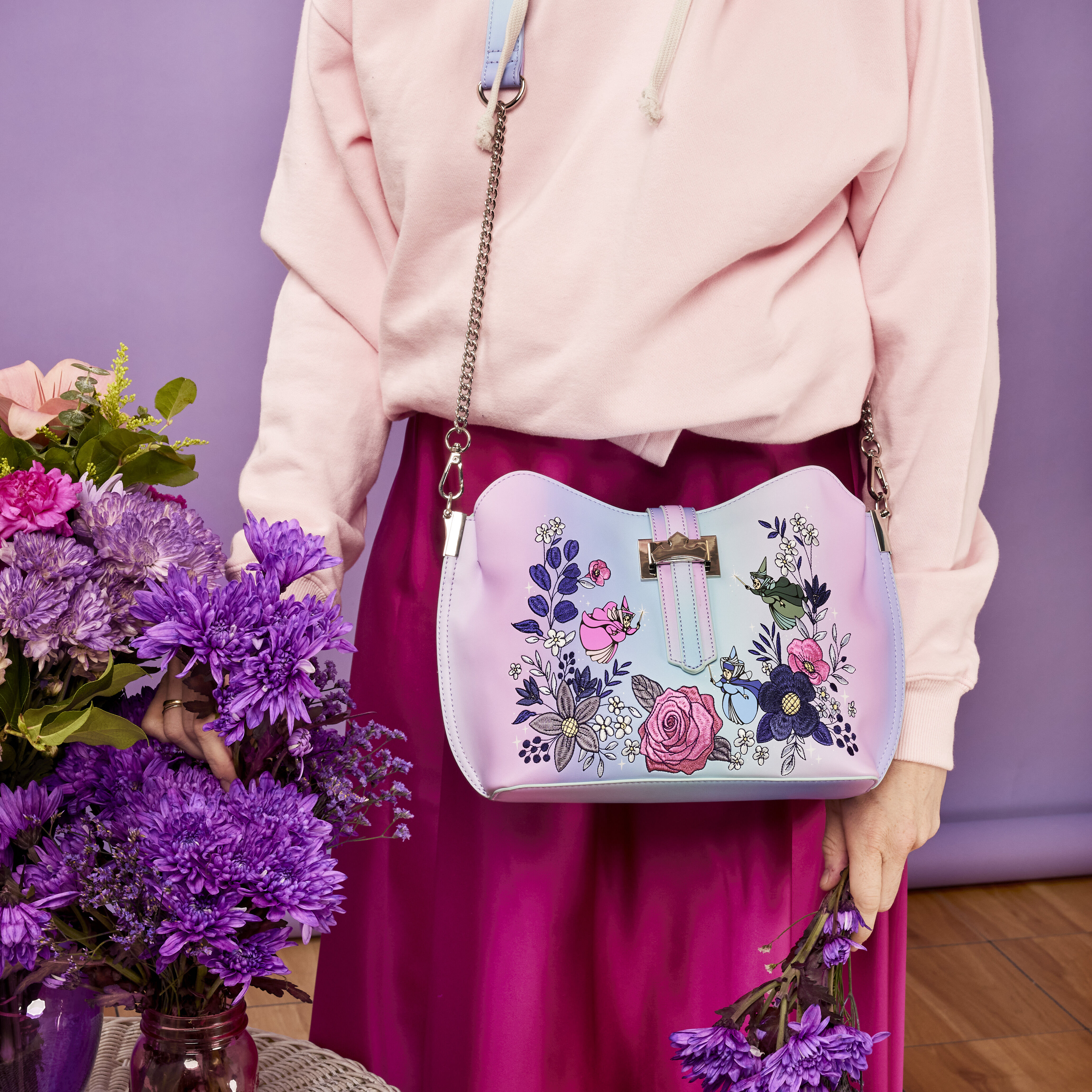 Buy Sleeping Beauty 65th Anniversary Floral Ombre Crossbody Bag at