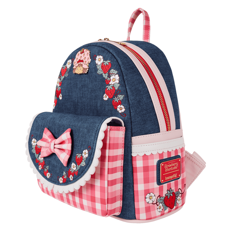Strawberry Shortcake Denim Gingham Mini Backpack, , hi-res view 3