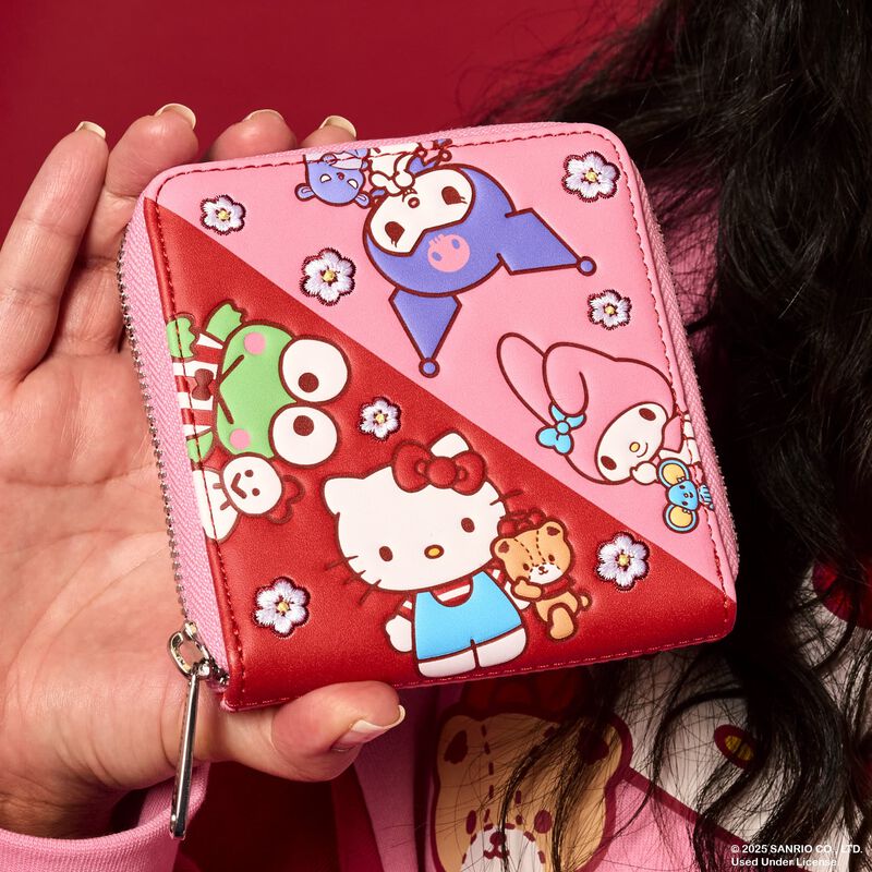 Sanrio Hello Kitty & Friends Color Block Zip Around Wallet LFlifestyle1 view 2