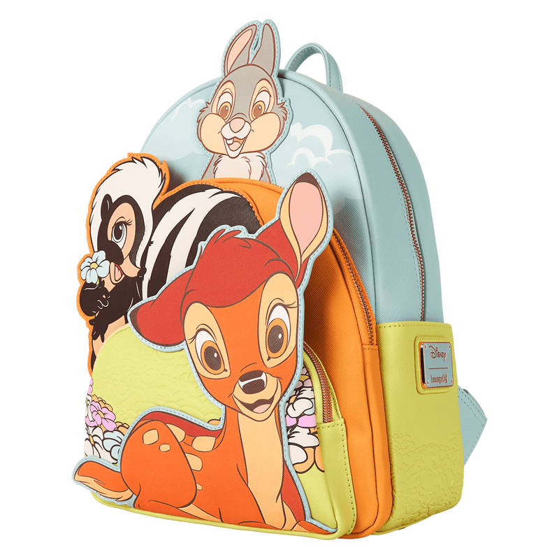 多機能★Loungefly バンビ&フレンズ トリプルポケットリュック Bambi & Friends Triple Pocket Mini Backpack | Loungefly