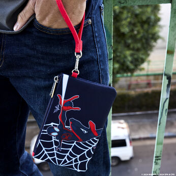 Spider-Verse Miles Morales Suit Nylon Zipper Pouch Wristlet, Image 2