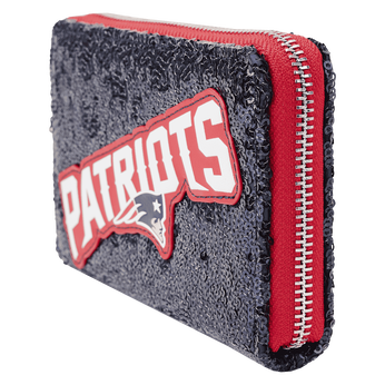 NFL New England Patriots Sequin Zip Around Wallet, Image 2