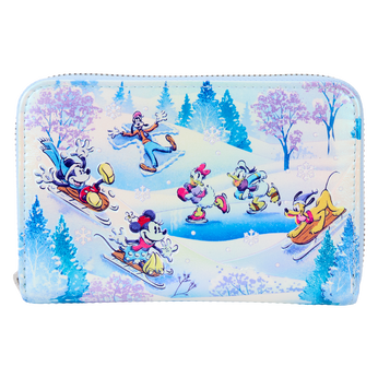 Mickey & Friends Winter Wonderland Scene Zip Around Wallet, Image 1