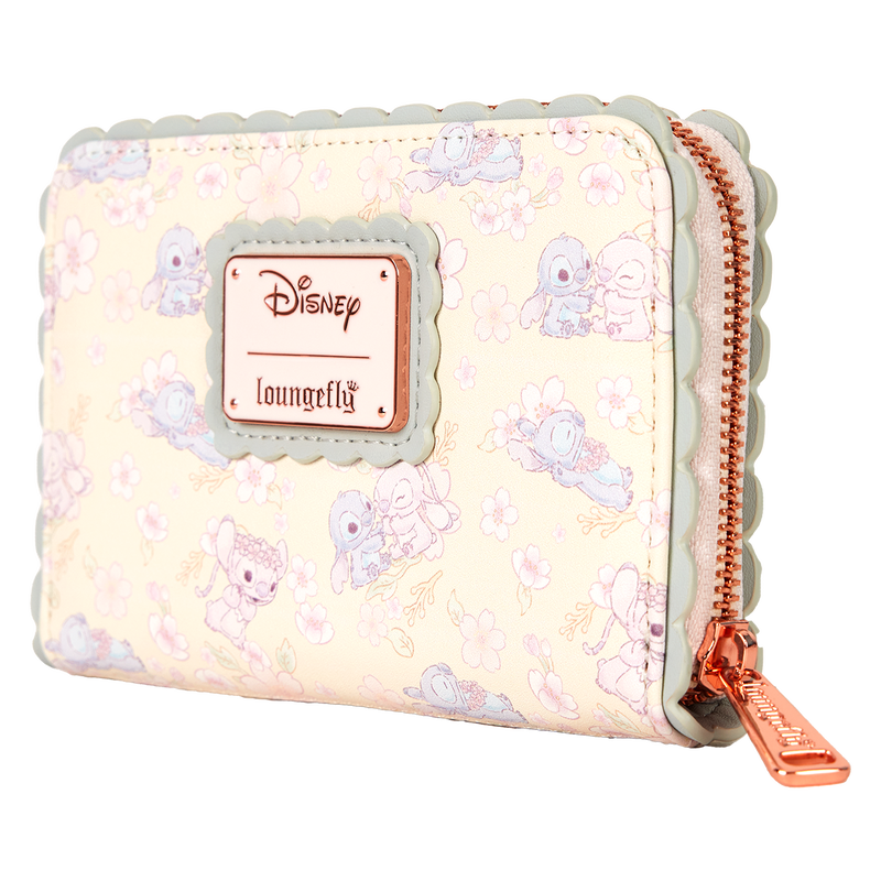 Stitch & Angel Cherry Blossom All-Over Print Zip Around Wallet, , hi-res view 5