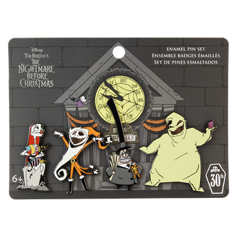Nightmare Before Christmas Town Hall 4pc Pin Set, Image 1
