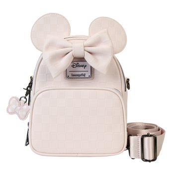 Minnie Mouse Checkered Texture Convertible Mini Backpack & Crossbody Bag, Image 1