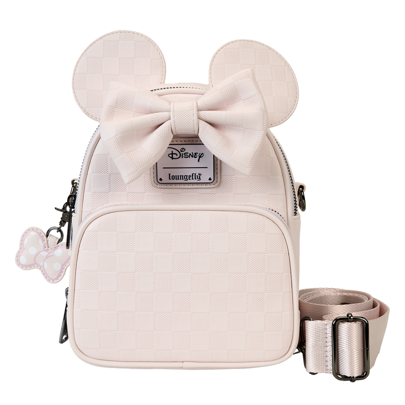 ☆Loungefly☆Duck&Minnie MouseMini Backpack & Crossbody Bag Minnie Mouse Checkered Texture Convertible Mini Backpack