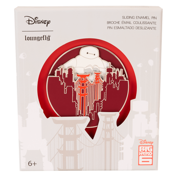 Big Hero 6 10th Anniversary Baymax Loves San Fransokyo 3" Collector Box Sliding Pin, Image 1