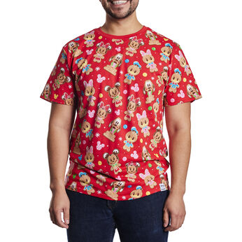 Mickey & Friends Gingerbread Cookie All-Over Print Unisex Tee , Image 1