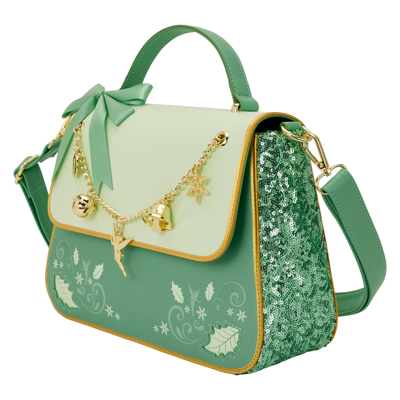 Peter Pan Tinker Bell Holiday Sequin Crossbody Bag with Charms, , hi-res view 3