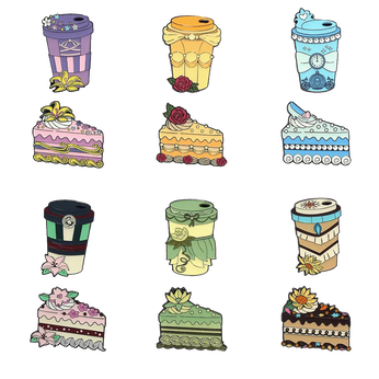 Disney Princess Cake & Drink Mystery Box Enamel Pin Set, , hi-res view 1