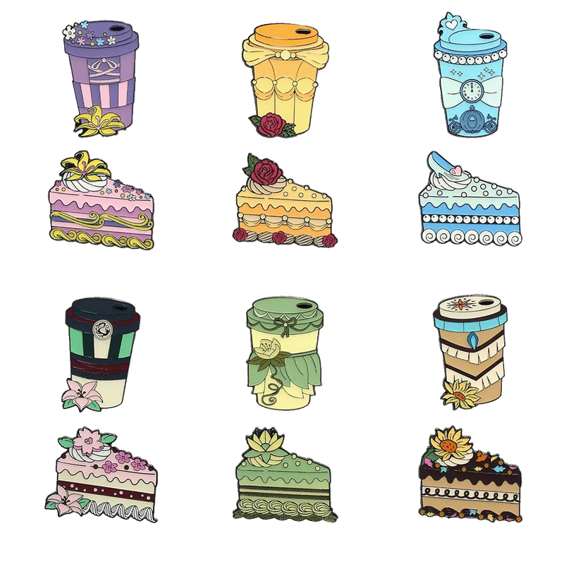 Disney Princess Cake & Drink Mystery Box Enamel Pin Set, , hi-res view 1