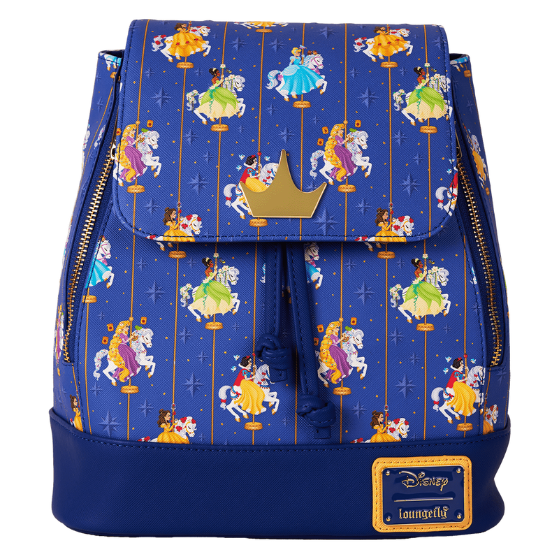 Disney Princess Carousel All-Over Print Drawstring Mini Backpack, , hi-res view 1