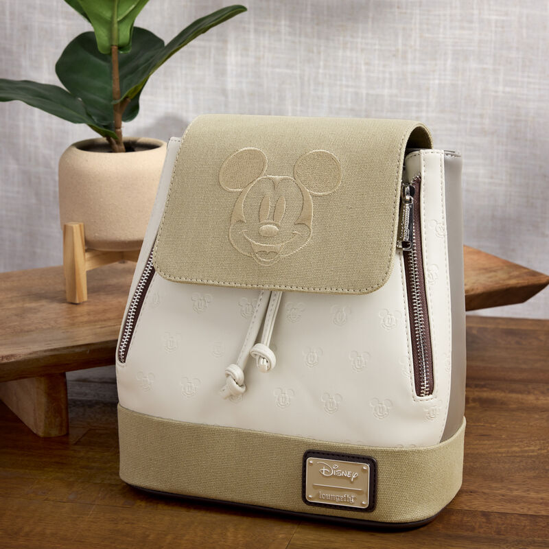 Mickey & Friends Canvas All-Over Print Drawstring Bucket Mini Backpack LFlifestyle1 view 2