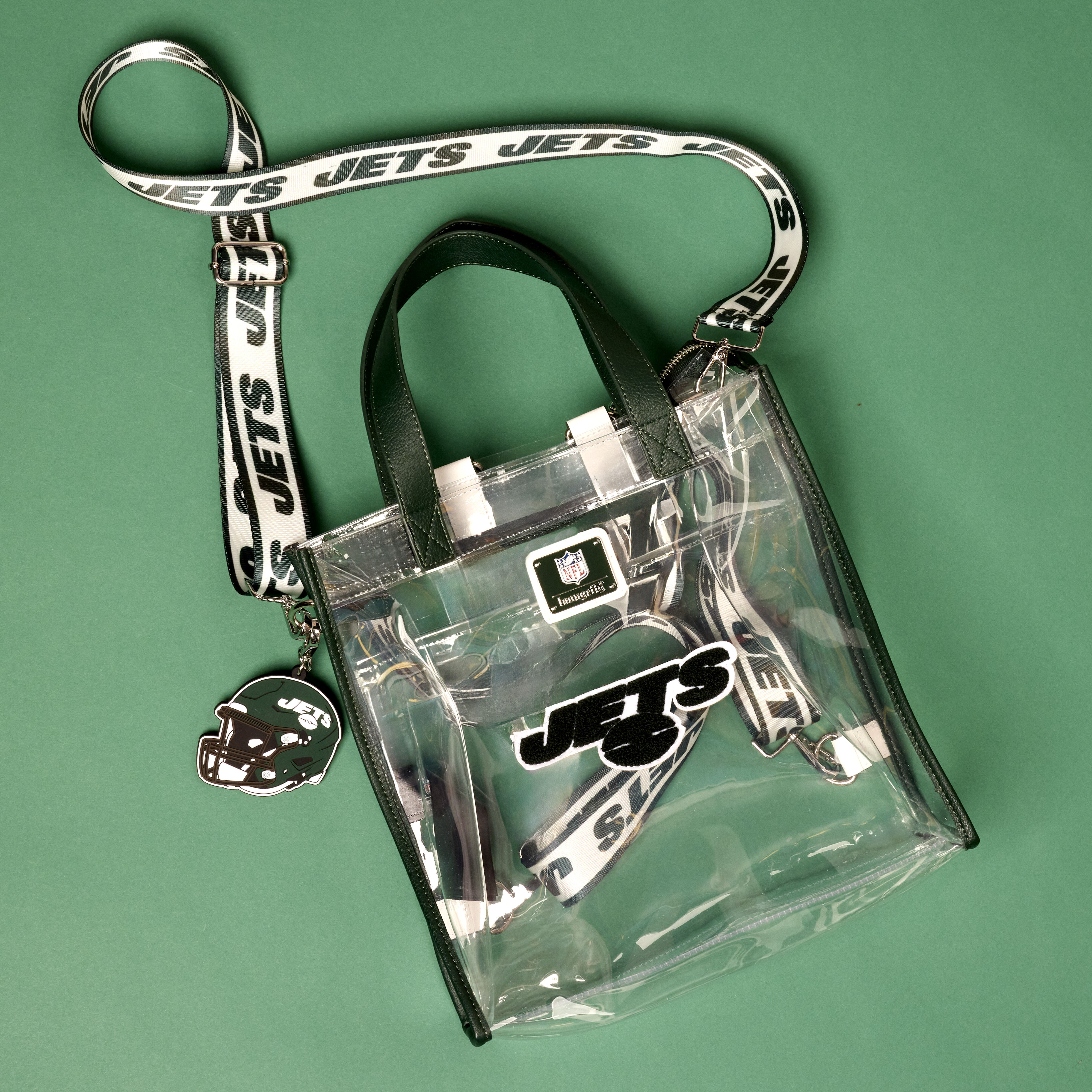 絶対一番安い New NFL York Tote & Backpack Convertible Clear Jets リュックサック、デイパック