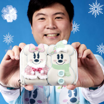Mickey & Minnie Pastel Snowman Zip Around Wallet, Image 2