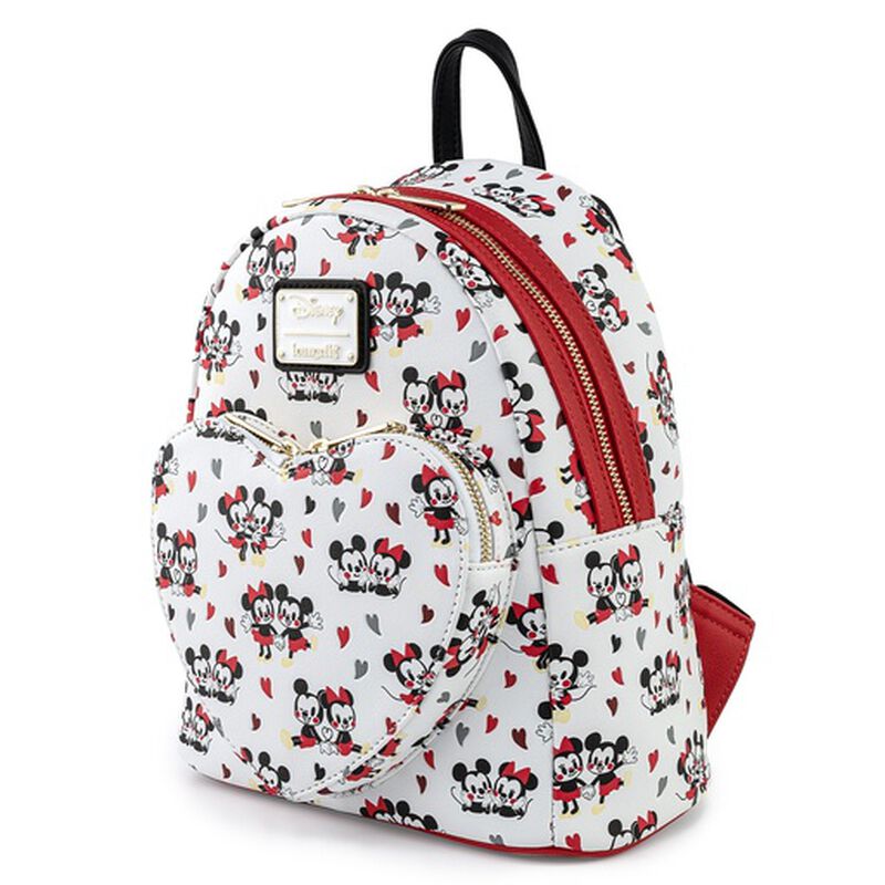 Disney Mickey & Minnie Mouse Love Heart AOP Mini Backpack, , hi-res view 5