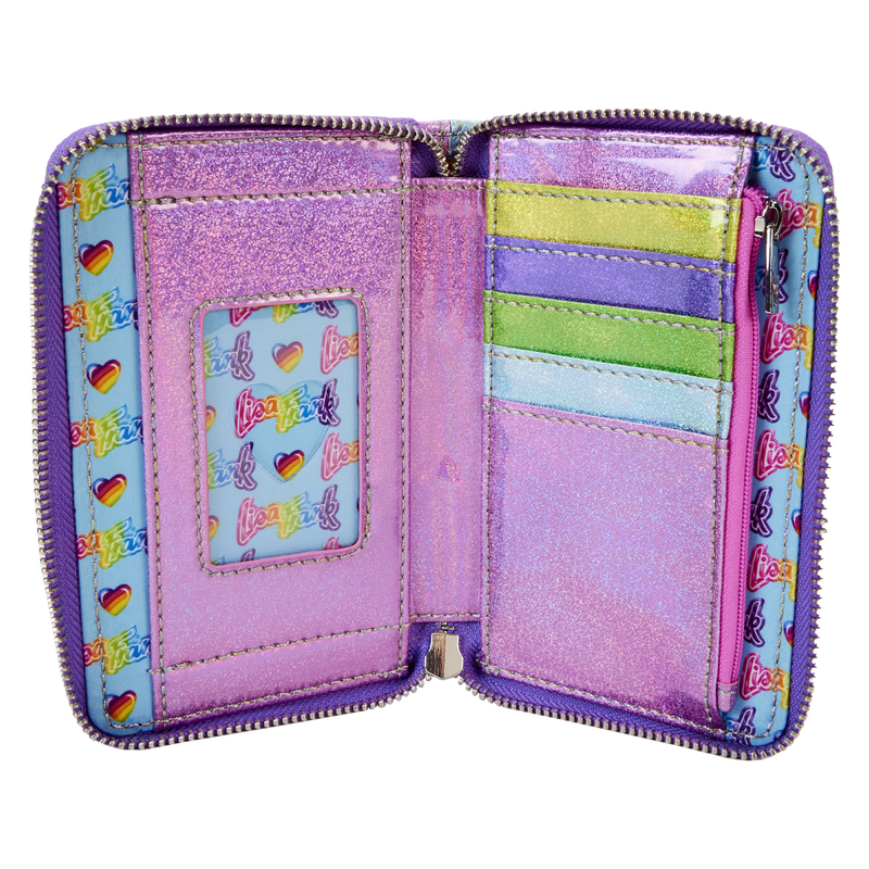 Buy Lisa Frank Holographic Glitter Color Block Zip Around Wallet at ...
