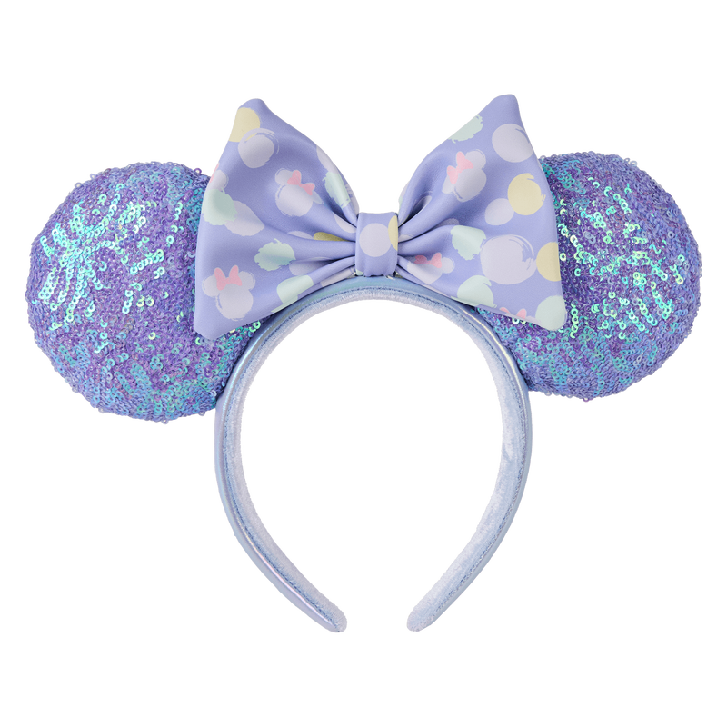 Minnie Mouse Exclusive Iridescent All-Over Print Sequin Ear Headband, , hi-res view 1