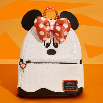 Limited Edition Minnie Mouse Ghost Costume Glow Sequin Mini Backpack, Image 2