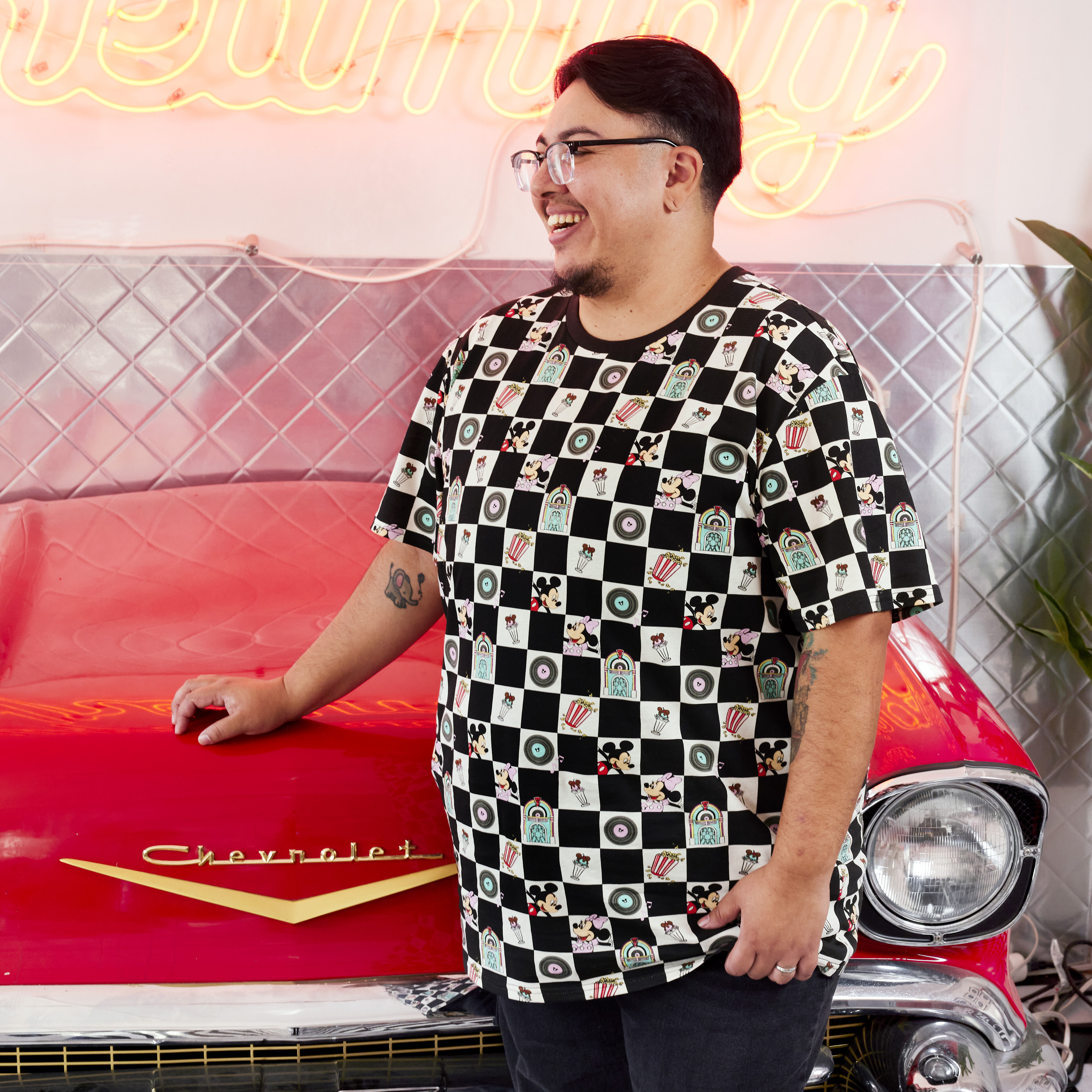 Checkerboard mickey mouse shirt sales
