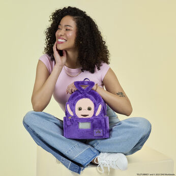 Teletubbies Tinky-Winky Plush Cosplay Light Up Mini Backpack, Image 2