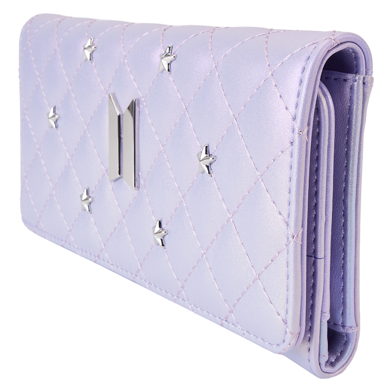 Funko Pop! By Loungefly BTS Logo Iridescent Purple Flap Wallet, , hi-res view 2