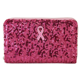 Breast Cancer Research Foundation Exclusive Pink Ribbon Sequin Zip Around Wallet, Image 1