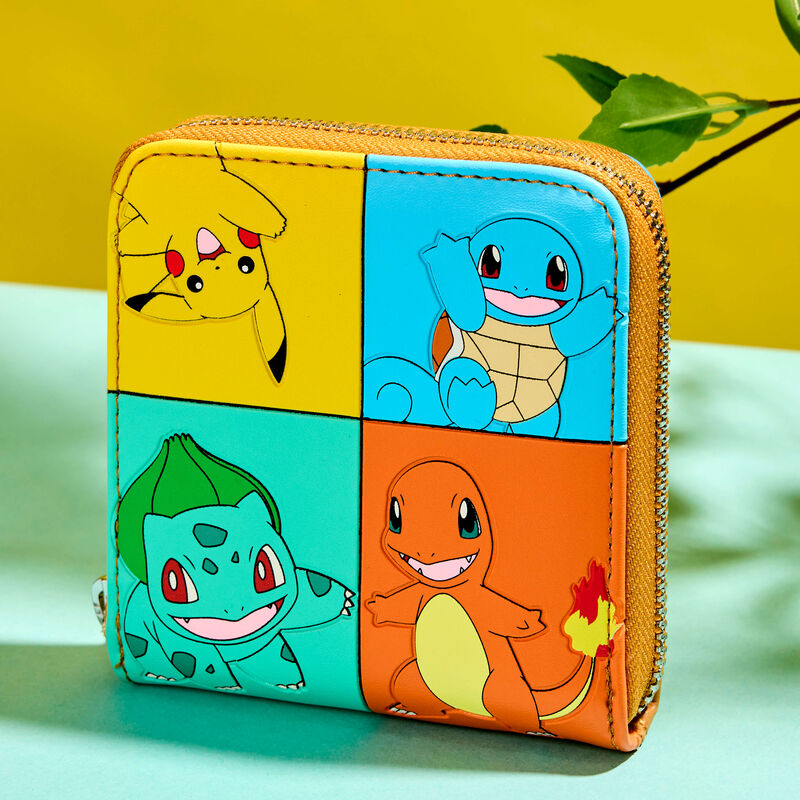 Pokémon Color Block Starters Zip Around Wallet Loungefly