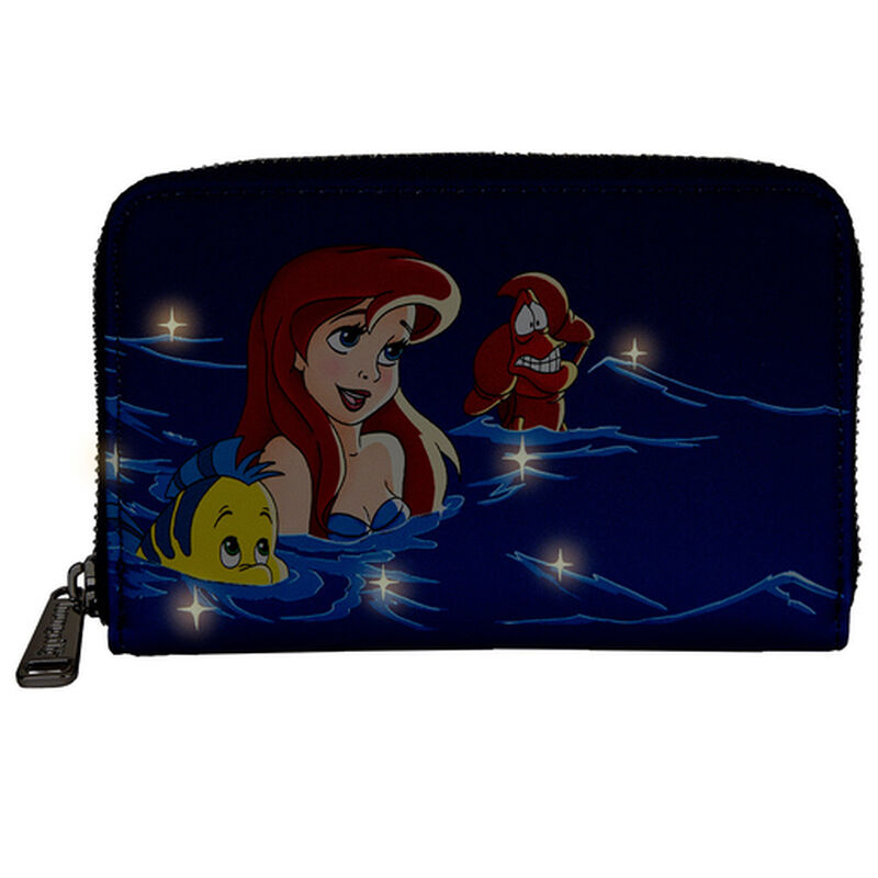 The Little Mermaid Ariel Fireworks Glow in the Dark Zip Around Wallet, , hi-res view 3
