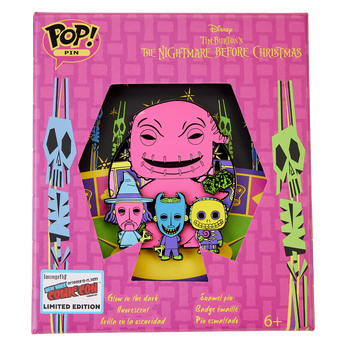 NYCC Limited Edition Funko Pop! By Loungefly Neon Oogie Boogie 3" Collector Box Sliding Pin, Image 1