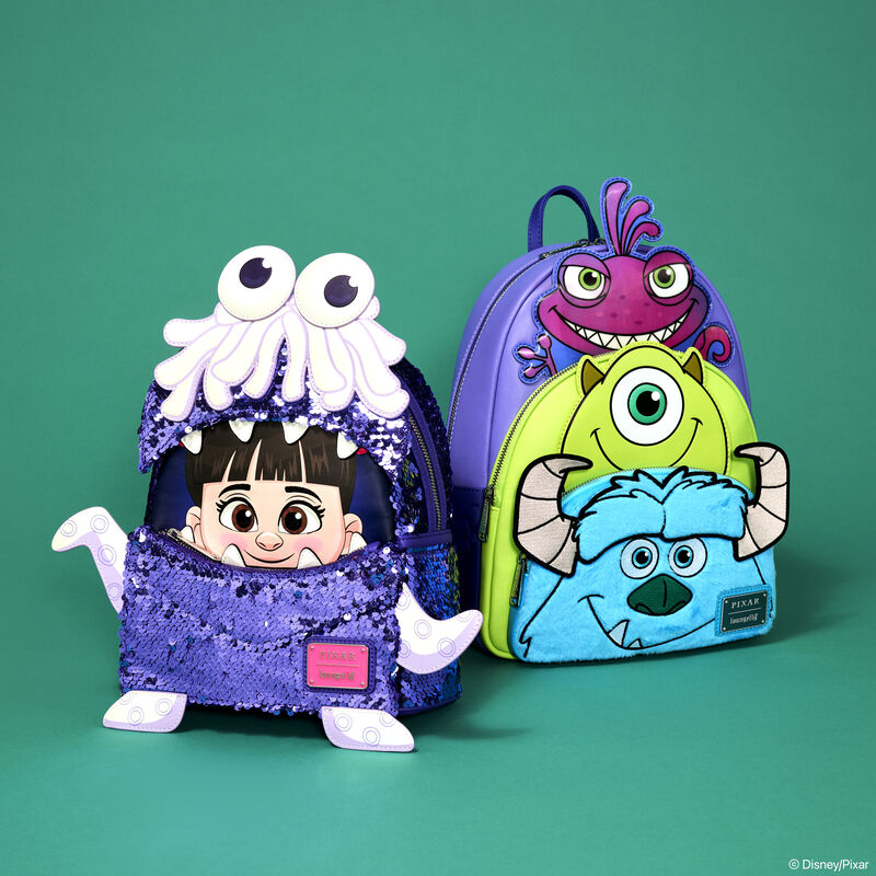 Monsters, Sulley, Mike, Randall Triple Pocket Mini Backpack