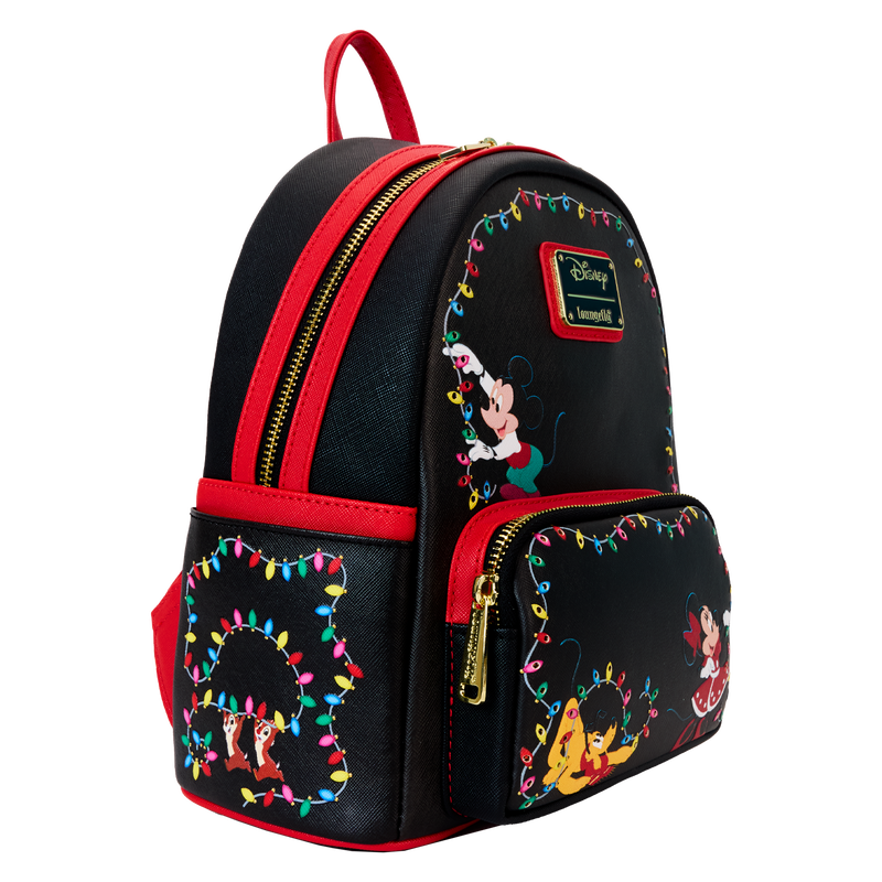 Mickey Friends Holiday String Lights Light Up Mini Backpack