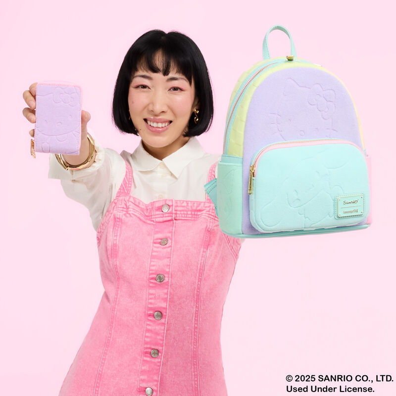 SDCC Limited Edition Hello Kitty & Friends Color Block Terry Cloth Mini Backpack LFlifestyle1 view 2