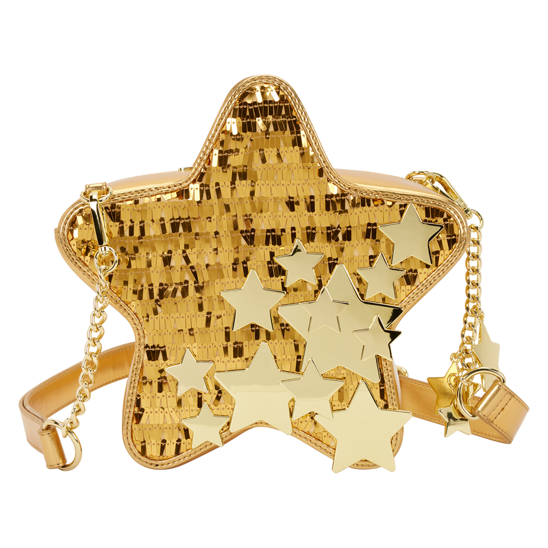 Loungefly Gold Star Sequin Figural Crossbody Bag, , hi-res view 1