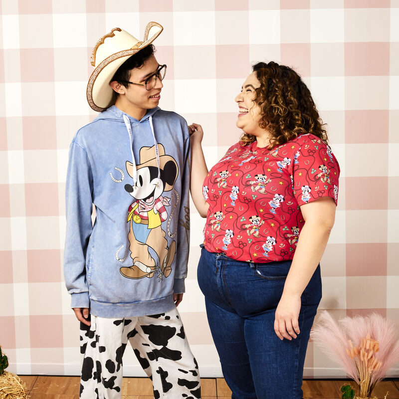 Western Mickey & Minnie Lasso All-Over Print Unisex Tee , , hi-res view 2